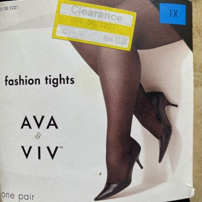 A NEW DAY BEAUTIFUL SEXY FASHION TIGHTS EBONY BLACK SIZE 2X TWO PAIRS FREE SHIP